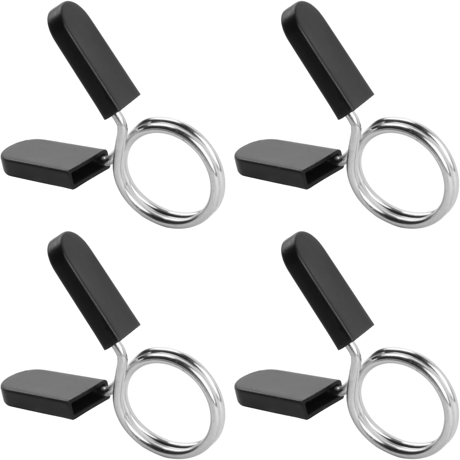 4 Pcs Spring Collar Clips, 25mm/1" Weight Clips for Olympic Bars
